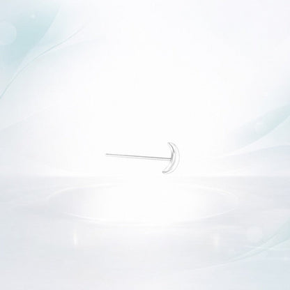 Aramat Jewels sterling silver nose stud with a 4x2mm crescent moon charm.