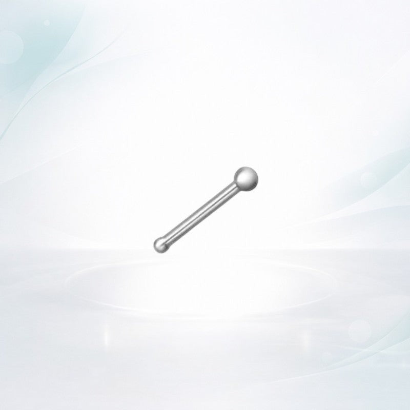 Aramat Jewels silver-colored surgical steel nose piercing with 2mm steel balls, perfect for daily wear.