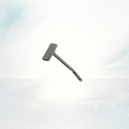 Aramat Jewels silver-tone steel curved nose piercing with a 4mm rectangular end.