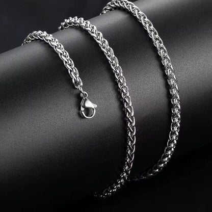 Aramat Jewels zilverkleurige vossenstaart halsketting van 70 cm lang en 5 mm breed in roestvrij staal.