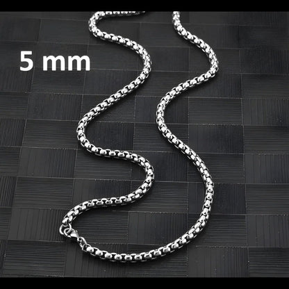 Aramat Jewels zilverkleurige stalen jasseron ketting van 5mm breed met een robuuste en tijdloze uitstraling.