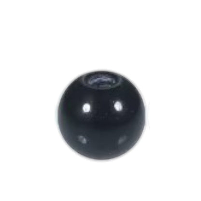 Zwart Aramat Jewels acryl piercing balletje van 6mm, geschikt voor 1.6mm staafjes als tong- of navelpiercing.