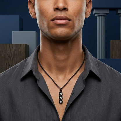 Aramat Jewels zwarte stalen ashanger met zirkonia, een stoer gedenksieraad zonder ketting.