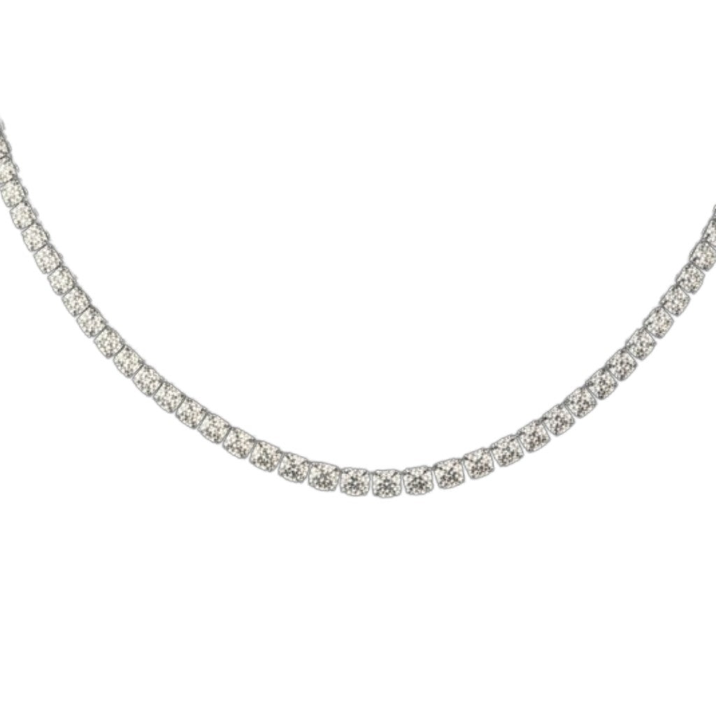 Zilverkleurige Stalen Zirkonia Ketting – Klassieke Dames Collier 4mm