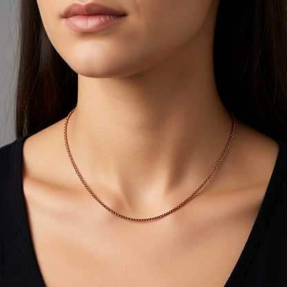 Collier Jasseron en acier et or rose de Aramat Jewels