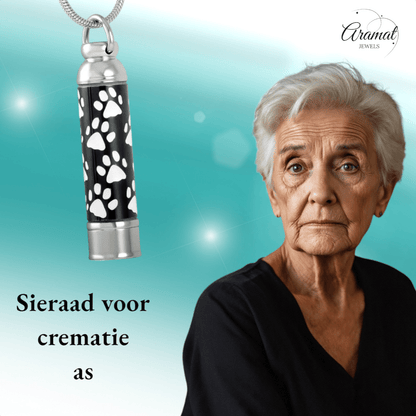 Ashanger buis met dierenpootjes – dierbare herinnering - Aramat Jewels - Gedenkhangers - cadeautip