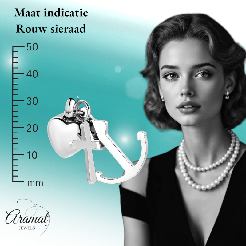 Ashanger Geloof Hoop en Liefde - Zilverkleurig RVS - hang1322 - Gedenkhangers kopen# - alles - anker - ashangers