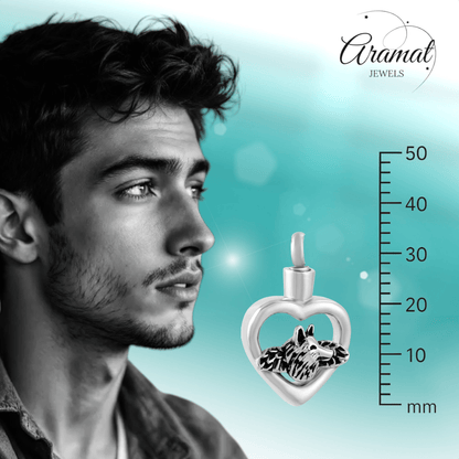 Ashanger hart hond met vleugels – zilverkleur - Aramat Jewels - Gedenkhangers - cadeautip