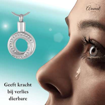 Ashanger Open Cirkel - Zilverkleurig RVS - 30x20 mm - hang1358 - 9228 - Gedenkhangers kopen# - 30mm - alles - ashangers