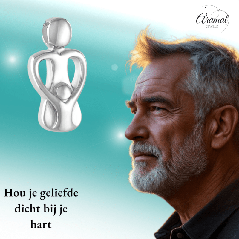 Ashanger Ouder met Kindje - Zilverkleurig RVS - hang1326 - 9828 - Gedenkhangers kopen# - 30mm - alles - ashangers