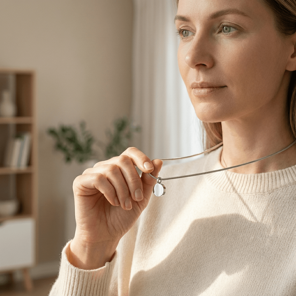 Ashanger Rond - Zilverkleurig RVS - 25x20 mm - Aramat Jewels - Gedenkhangers - cadeautip