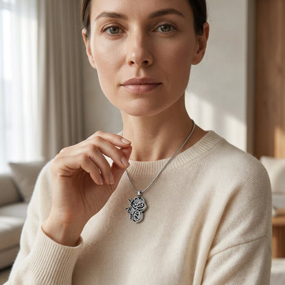 Ashanger Roos - Zilverkleurig RVS - 30x20 mm - Aramat Jewels - Gedenkhangers - cadeautip