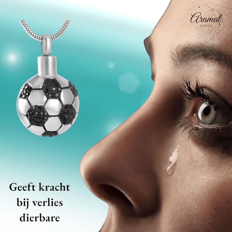 Ashanger Voetbal - Zilverkleurig RVS - hang1357 - 8299 - Gedenkhangers kopen# - 27mm - alles - ashangers