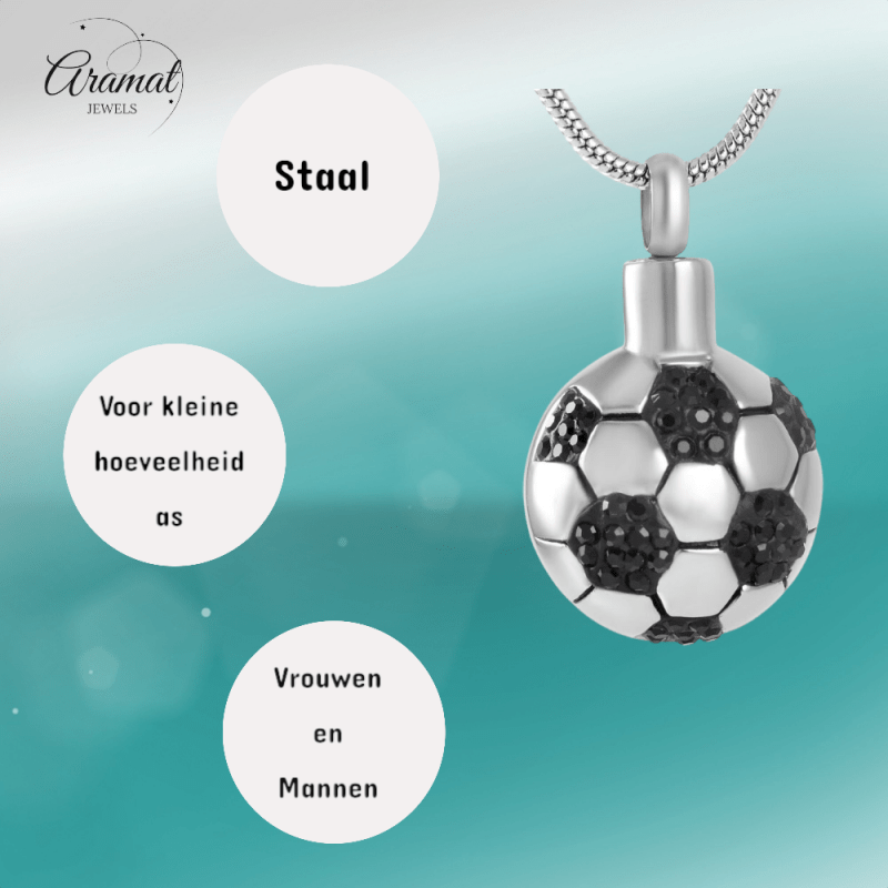 Ashanger Voetbal - Zilverkleurig RVS - hang1357 - 8299 - Gedenkhangers kopen# - 27mm - alles - ashangers