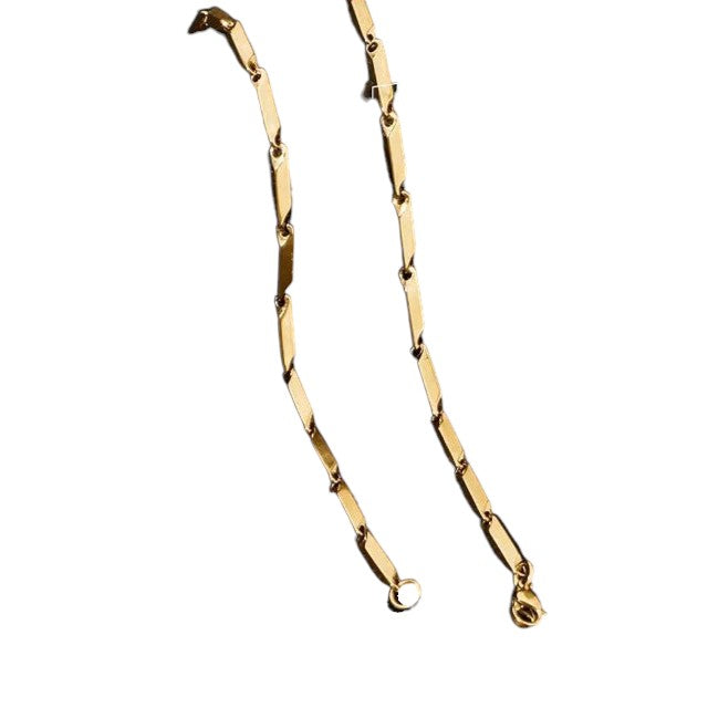 Bamboo Necklace in Gold-Colored Steel