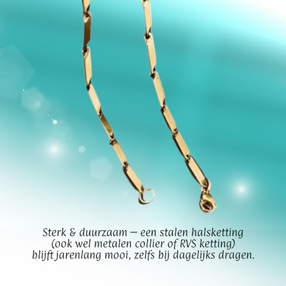 Bamboo Necklace in Gold-Colored Steel
