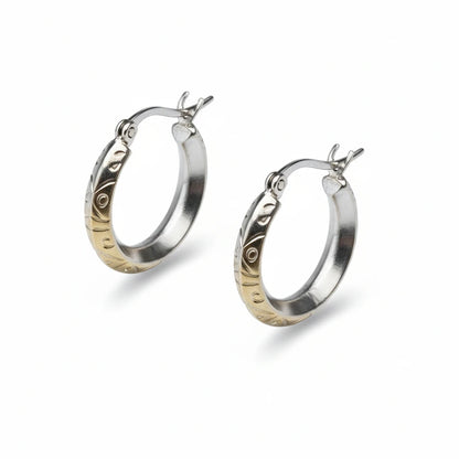 Boucles d'oreilles – Acier inoxydable argent mat couleur fantaisie (20 mm)