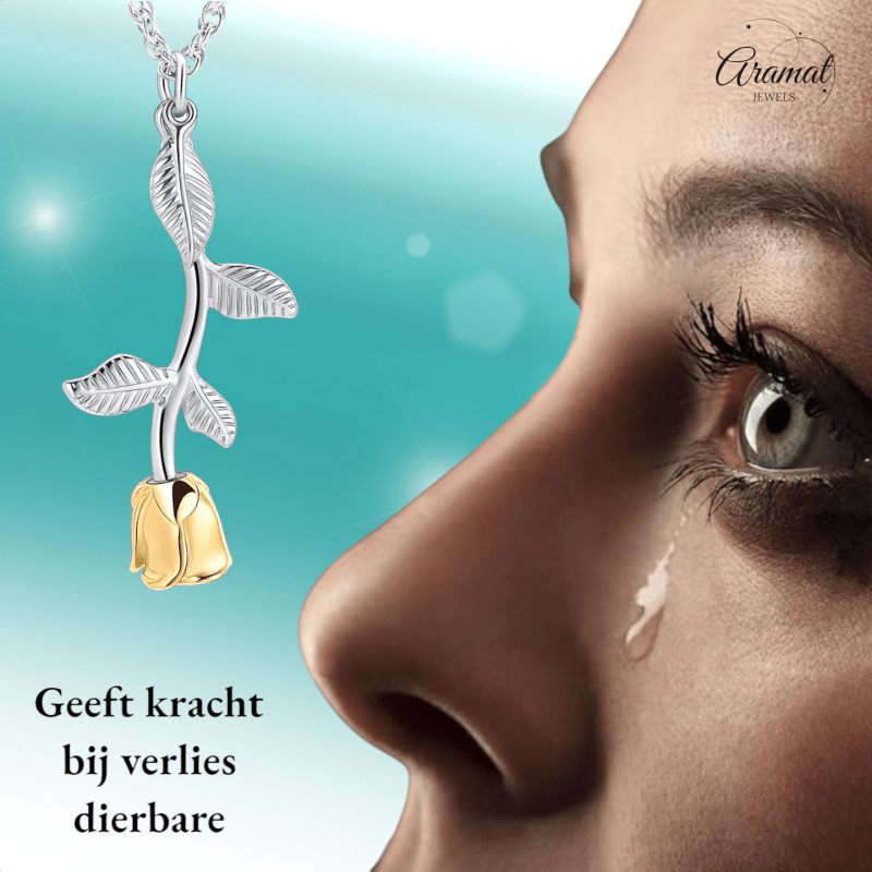 Bicolor RVS Ashanger Roos 45x23mm - hang1467 - IJD10034 - Gedenkhangers kopen# - 45mm - alles - ashangers