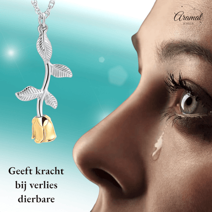 Bicolor RVS Ashanger Roos 45x23mm - hang1467 - IJD10034 - Gedenkhangers kopen# - 45mm - alles - ashangers