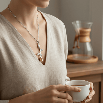 Bicolor RVS Ashanger Roos 45x23mm - Aramat Jewels - Gedenkhangers - cadeautip