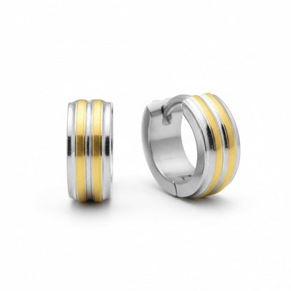 Bicolor RVS Klap creolen voor Kinderen 10mm - Aramat Jewels - Oorringen - cadeautip