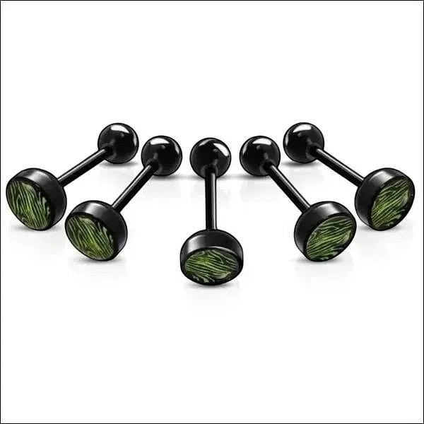 Bioplast Tongpiercing met Dierenhuid Motief -tong226-inb492-Tongpiercings kopen#-1.6mm-16mm-6mm