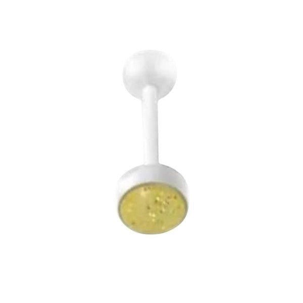 Een paar witte en gouden oortelefoons