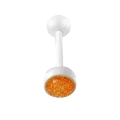 Een set van drie oranje glitterbollen
