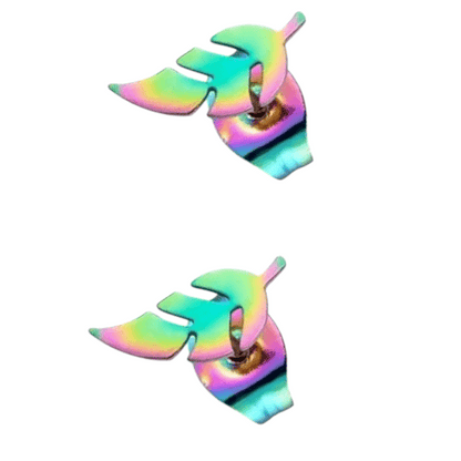 Bladvormige Oorbellen – RVS – 5x13 mm – Uniseks Regenboogkleur - oor151 - Oorbellen kopen# - 13mm - alles - blad