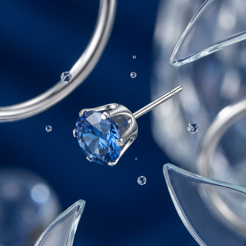 Blue Zirconia Earrings