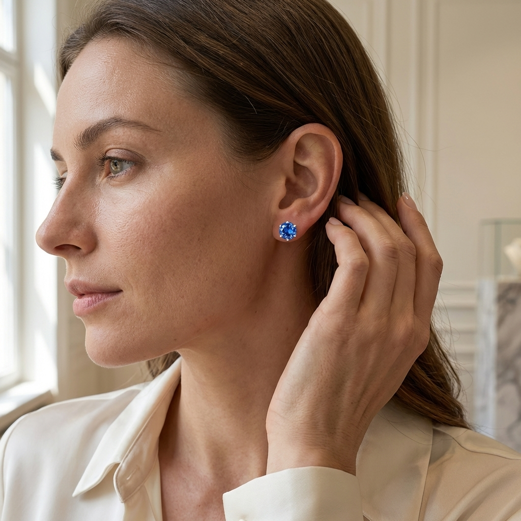 Blue Zirconia Earrings