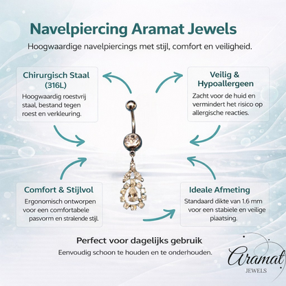 Piercing au nombril avec pendentif en forme de fleur