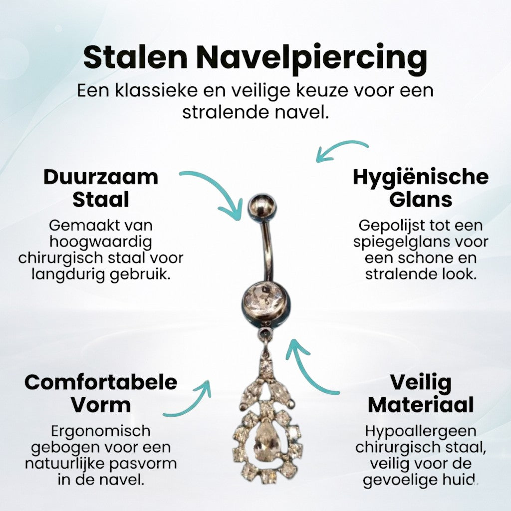 Piercing au nombril avec pendentif en forme de fleur