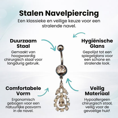 Piercing au nombril avec pendentif en forme de fleur
