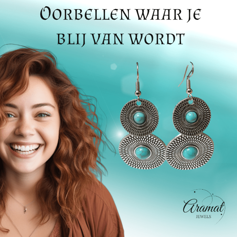 Bohemien Oorhangers met Dubbele Cirkels - oor6029 - Oorhangers kopen# - 65mm - alles - bali