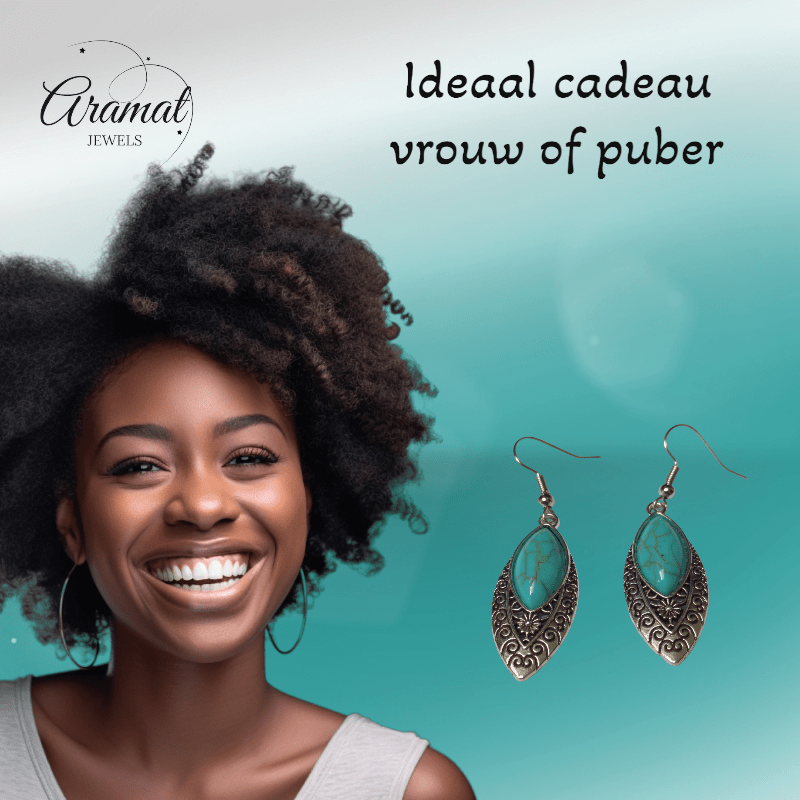 Bohemien Oorhangers met Ovale Hanger - oor6025 - Oorhangers kopen# - 55mm - alles - bali