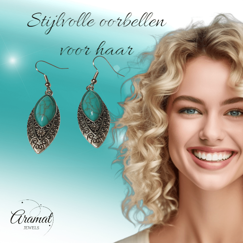 Bohemien Oorhangers met Ovale Hanger - oor6025 - Oorhangers kopen# - 55mm - alles - bali