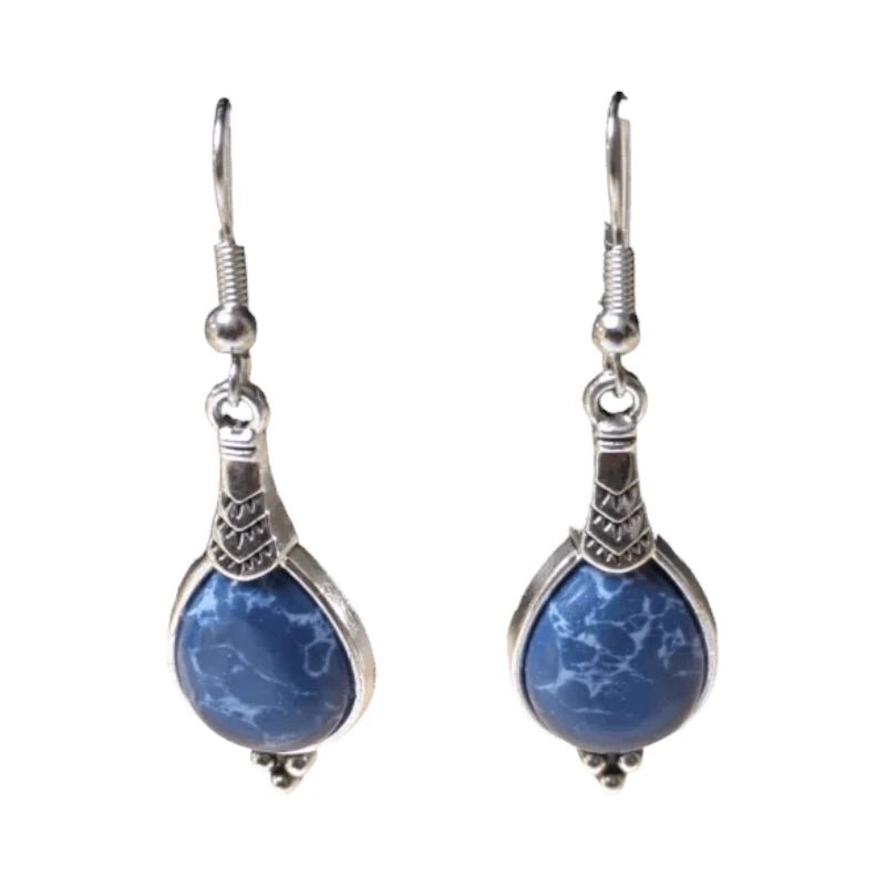 Boho Druppel Oorhangers Donkerblauw vrouw - oor6031 - Oorhangers kopen# - 50mm - alles - bali