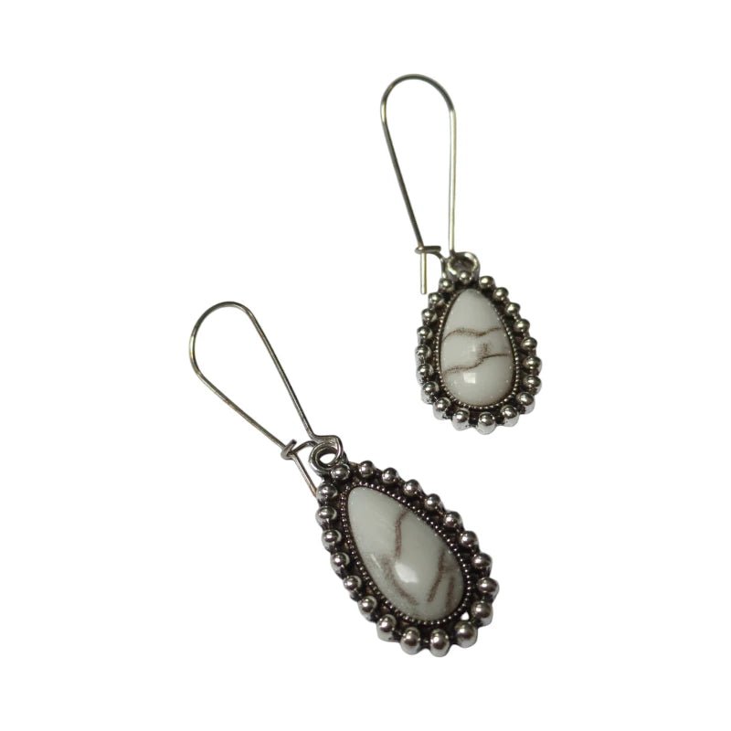 Boho Druppel Oorhangers met Steen - oor6049 - Oorhangers kopen# - 55mm - alles - bali