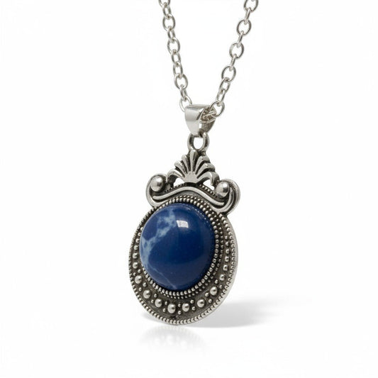 Boho halsketting met blauwe steen - Aramat Jewels - Halskettingen - cadeautip