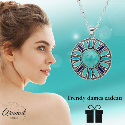 Boho Halsketting met ronde hanger - Aramat Jewels - Halskettingen - cadeautip