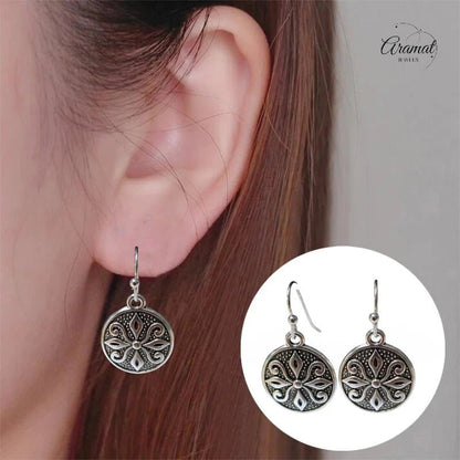 Boho Oorhangers Ronde Bedel – Antieke Legering – 28x15mm - oor6060 - Oorhangers kopen# - 28mm - alles - bali