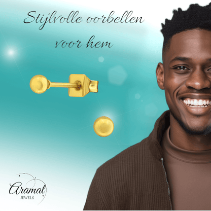 Bolletjes oorbellen – Goudkleur – 3mm - oor2719 - XE5558 - Oorbellen kopen# - 3mm - alles - bolletjes