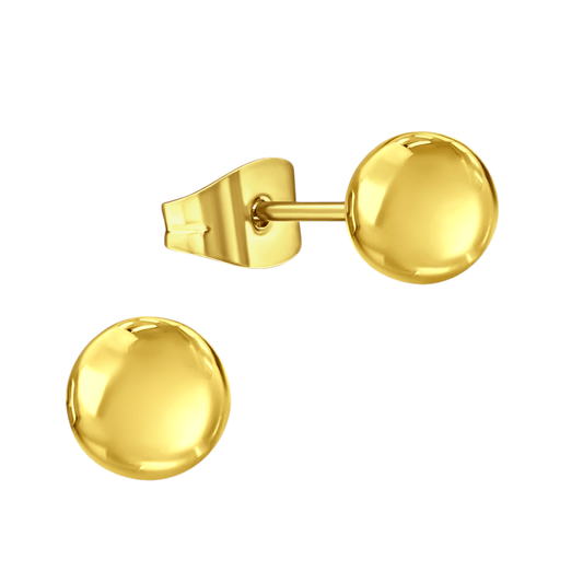 Bolletjes oorbellen – Goudkleur – 6mm - oor2720 - 14136 - Oorbellen kopen# - 6mm - alles - bolletjes