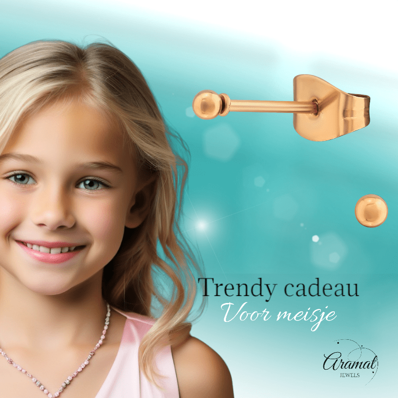 Bolletjes oorbellen – rosékleur – 2mm - oor2718 - 13816 - Oorbellen kopen# - 2mm - alles - bolletjes