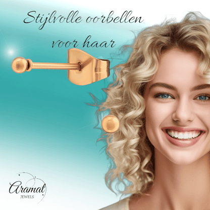 Bolletjes oorbellen – rosékleur – 2mm - oor2718 - 13816 - Oorbellen kopen# - 2mm - alles - bolletjes