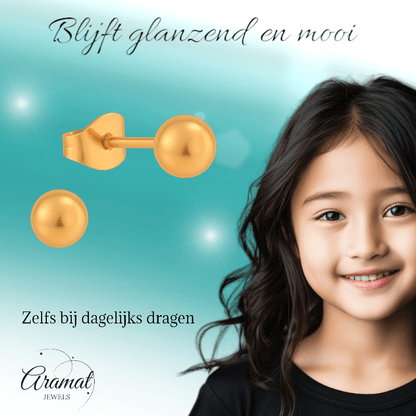 Bolletjes oorbellen – rosékleur – 4mm - oor2746 - XE70084 - Oorbellen kopen# - 4mm - alles - bolletjes