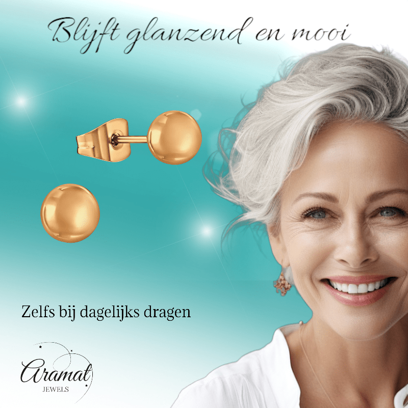 Bolletjes oorbellen – rosékleur – 6mm - oor3778 - Oorbellen kopen# - 6mm - alles - bolletjes