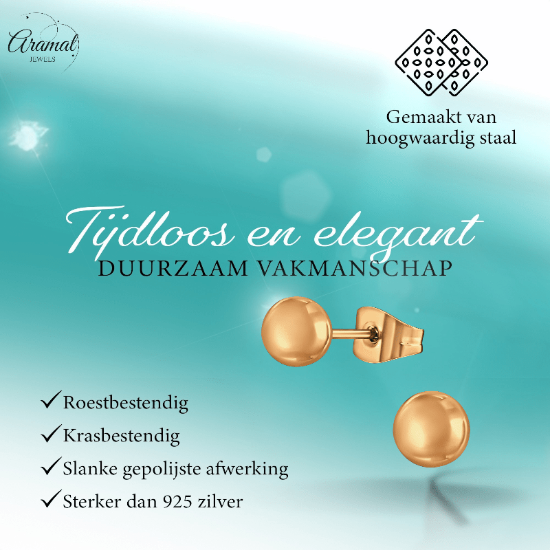 Bolletjes oorbellen – rosékleur – 7mm - oor3779 - Oorbellen kopen# - 7mm - alles - bolletjes