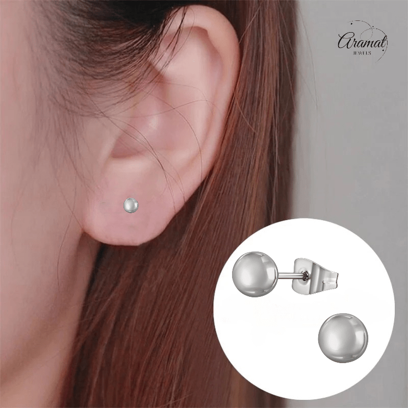 Bolletjes oorbellen – zilverkleur – 4mm - oor1377 - XE54559 - Oorbellen kopen# - 4mm - alles - bolletjes